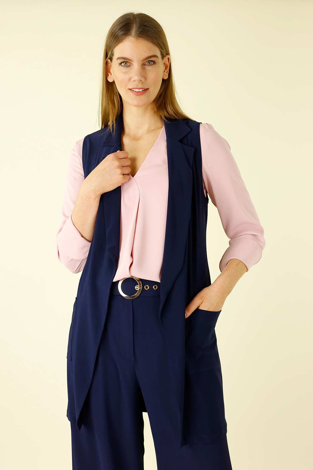 Navy Jersey Pocket Vest - SALE