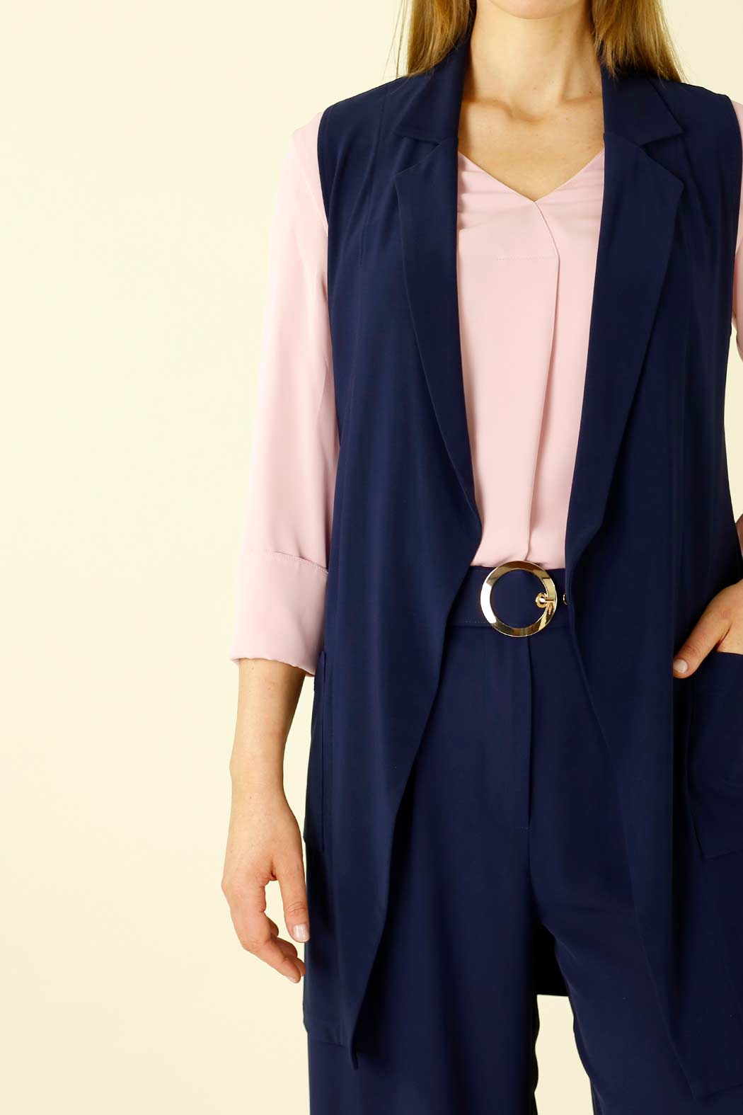Navy Jersey Pocket Vest - SALE