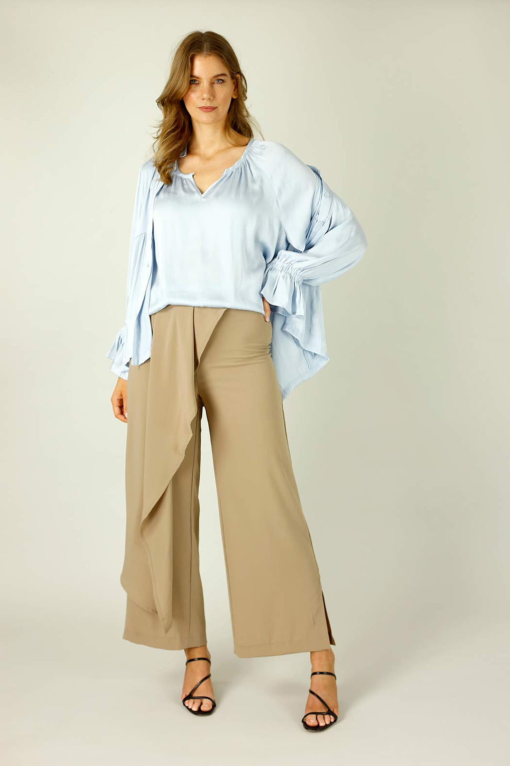 Light Blue Silky Victoria Blouse -SALE