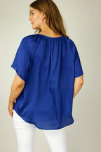 Cobalt Silky Victoria Blouse - SALE