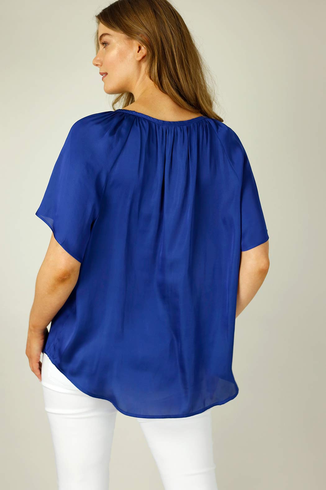 Cobalt Silky Victoria Blouse - SALE
