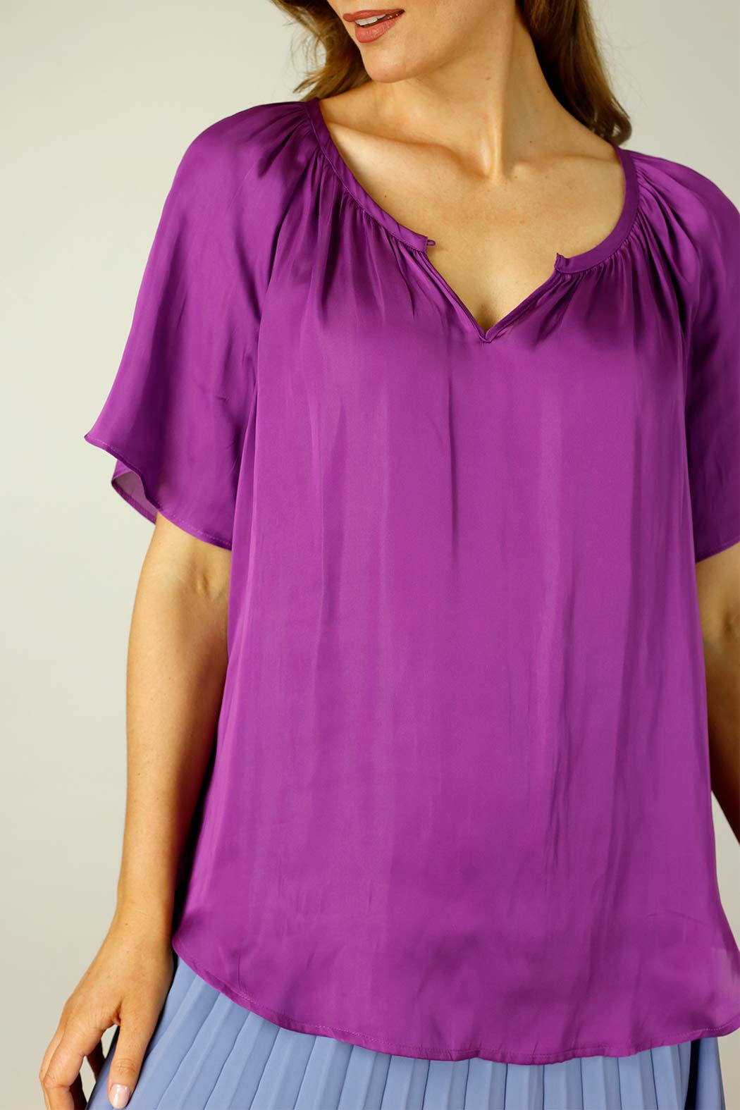 Magenta Silky Victoria Blouse - SALE