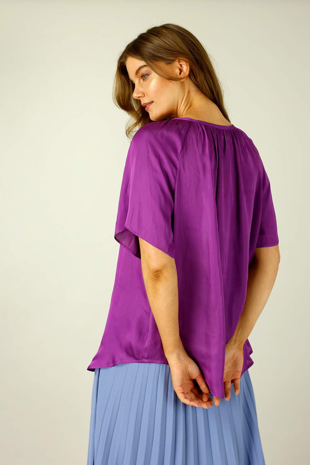 Magenta Silky Victoria Blouse - SALE