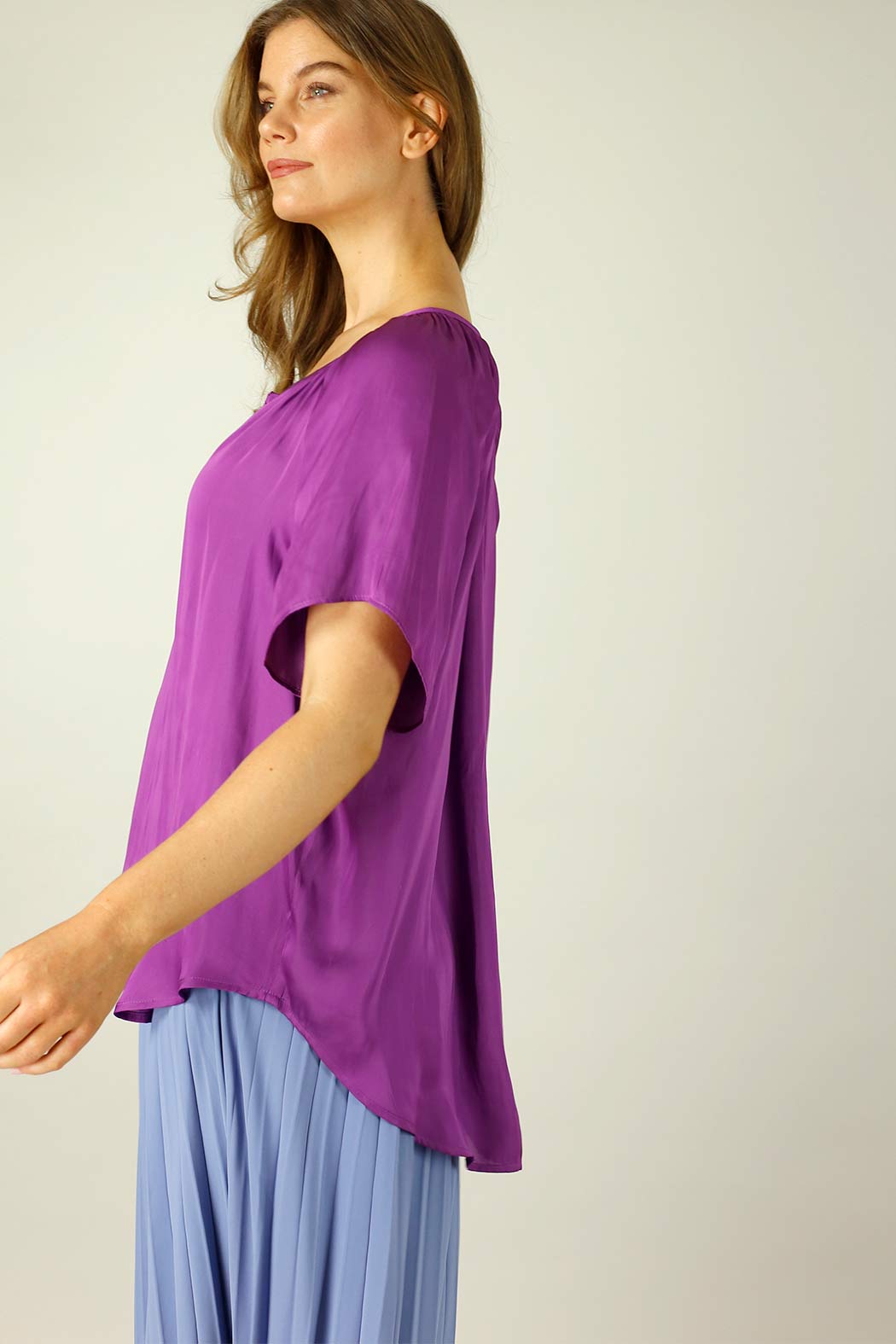 Magenta Silky Victoria Blouse - SALE