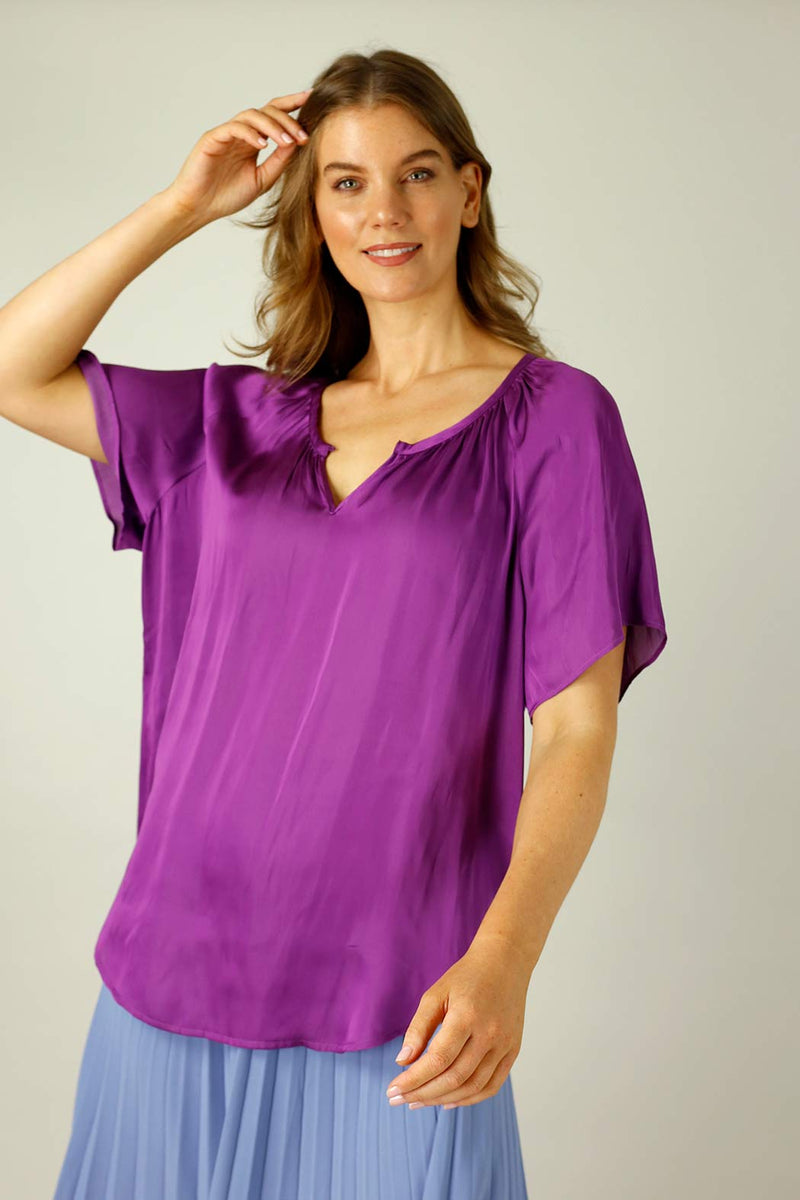 Magenta Silky Victoria Blouse - SALE
