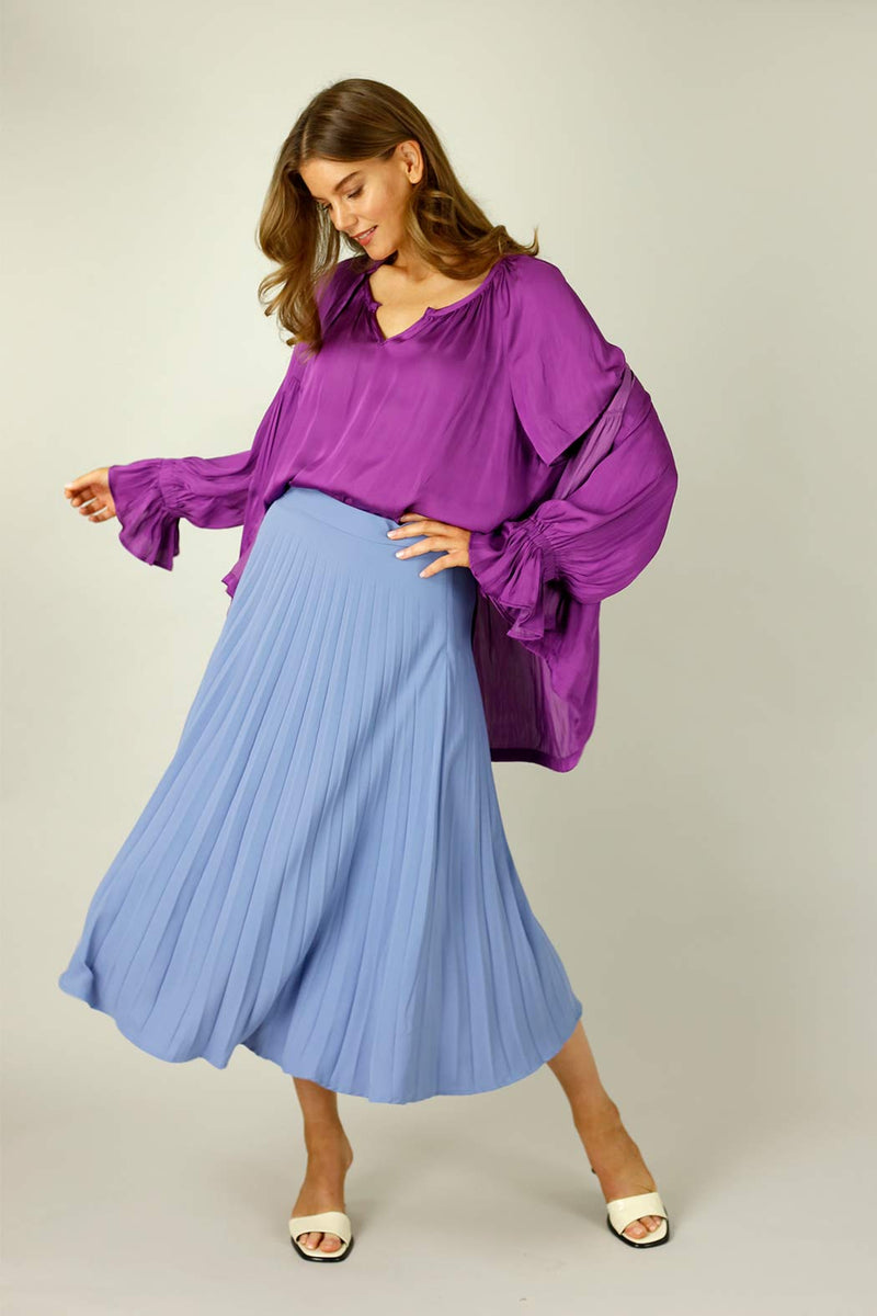 Magenta Silky Victoria Blouse - SALE