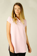 Pink Soft Touch Cowl Tee