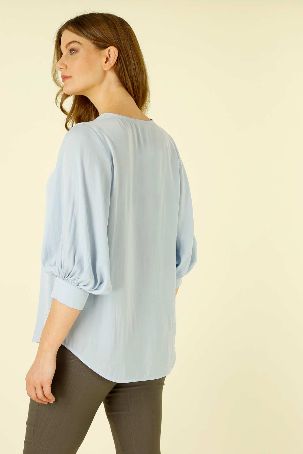 Light Blue Silky Tokyo Top - SALE