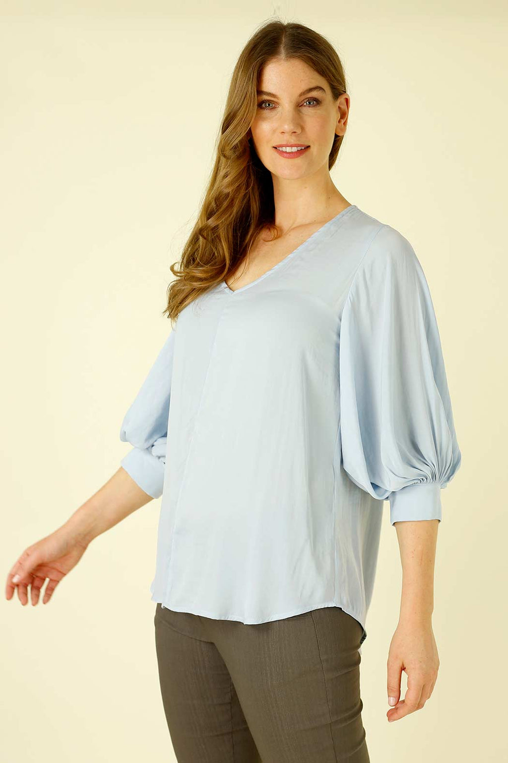 Light Blue Silky Tokyo Top - SALE