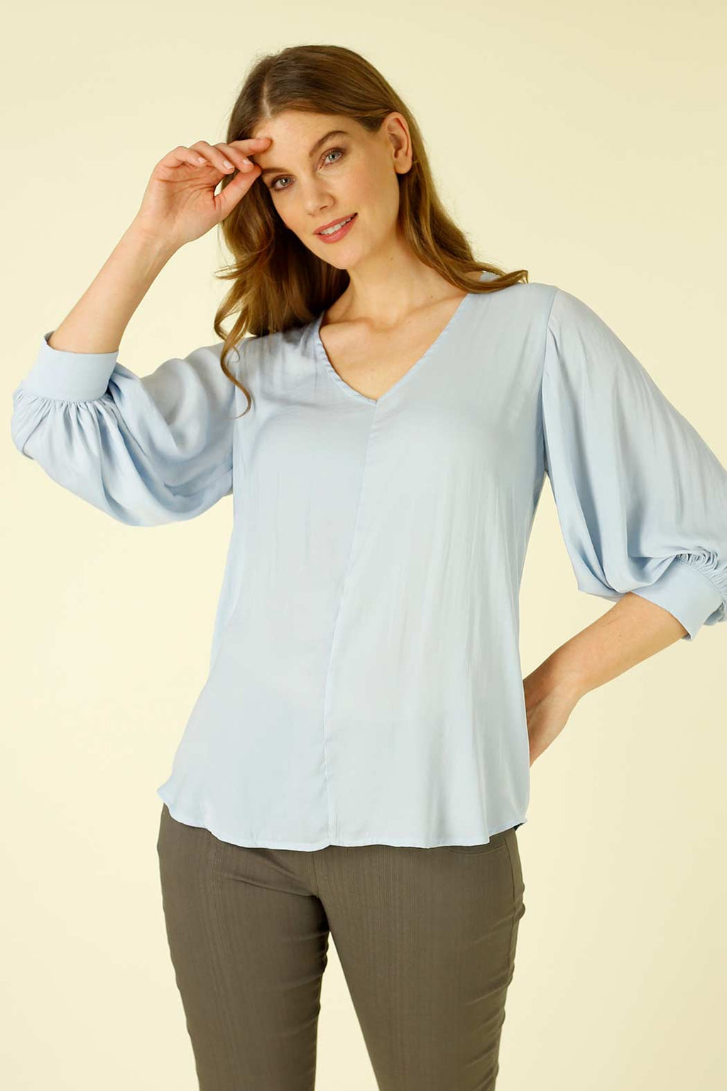 Light Blue Silky Tokyo Top - SALE