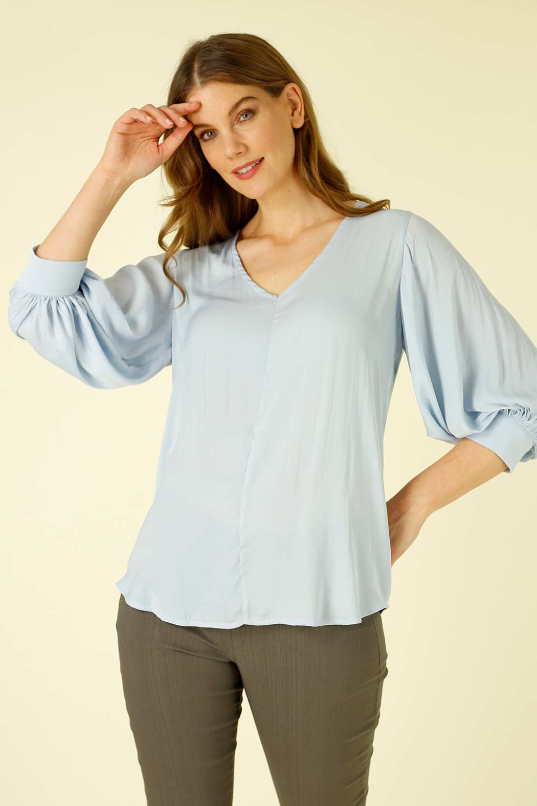 Light Blue Silky Tokyo Top - SALE
