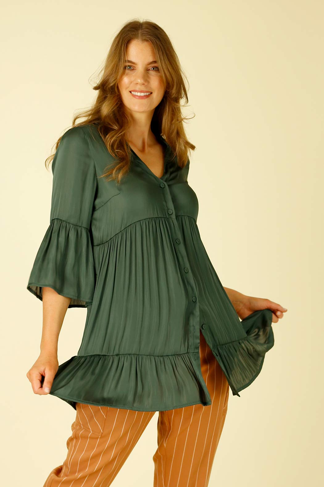 Teal Silky Ivy Shacket Shirt - SALE