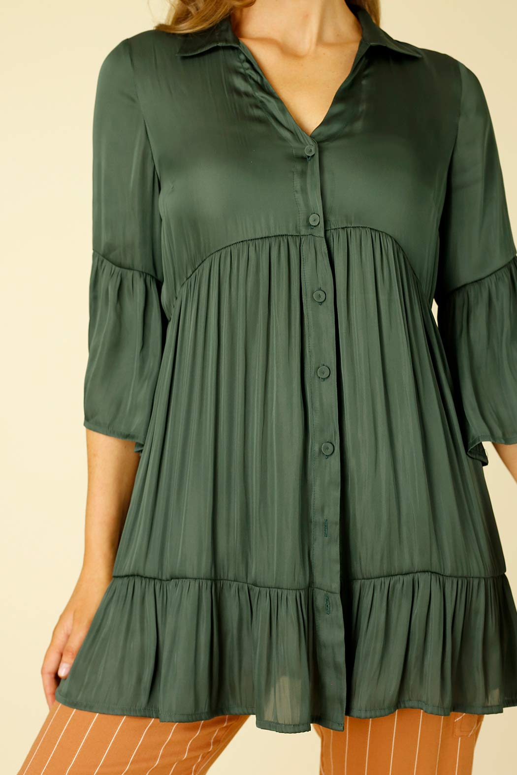 Teal Silky Ivy Shacket Shirt - SALE