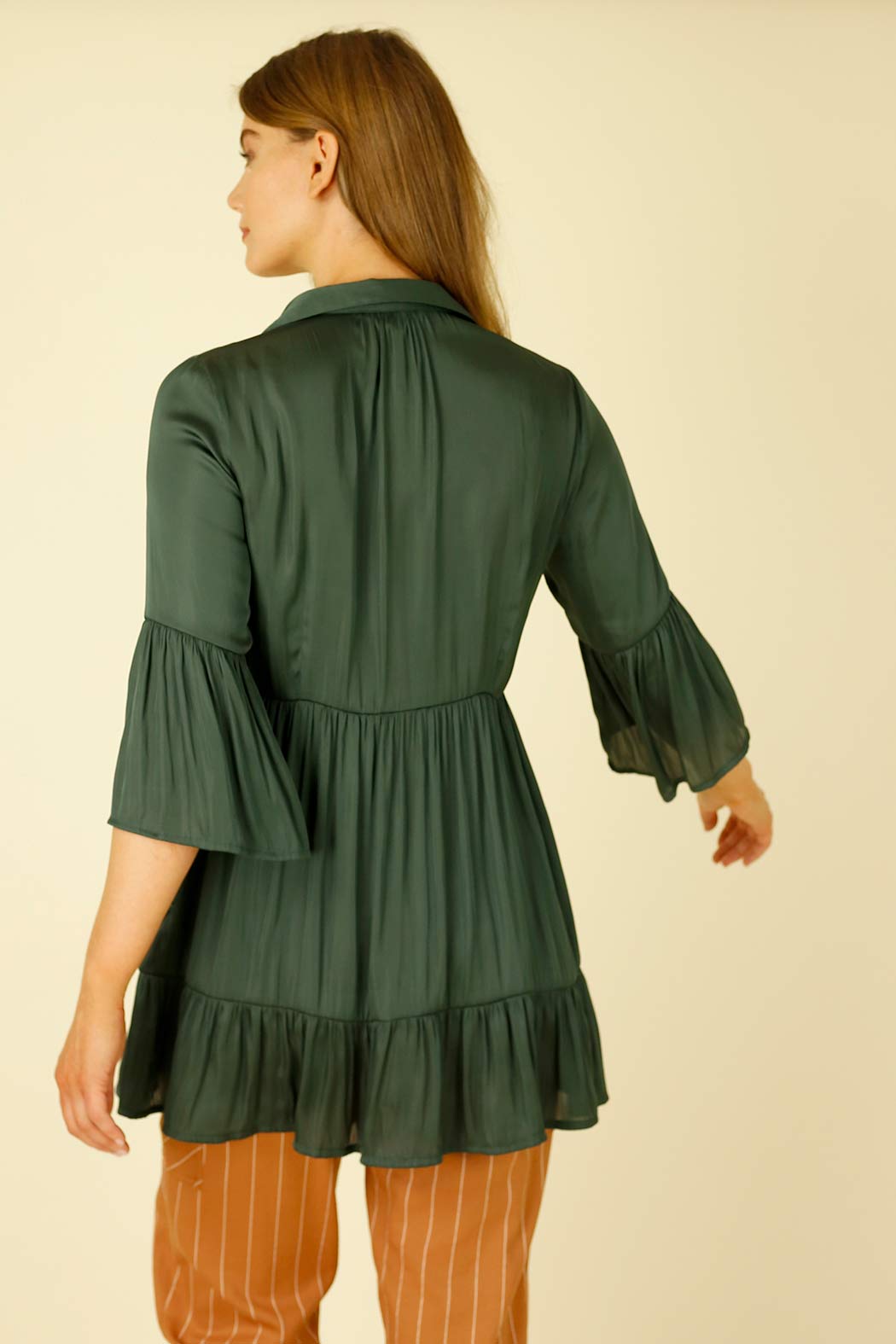 Teal Silky Ivy Shacket Shirt - SALE