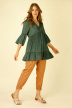 Teal Silky Ivy Shacket Shirt - SALE