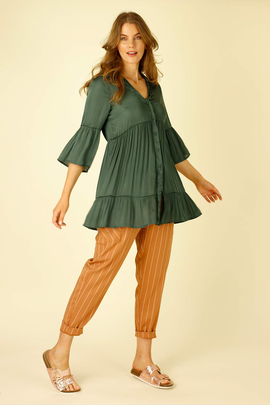Teal Silky Ivy Shacket Shirt - SALE