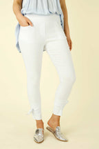 White Slim Ankle Tie Jean - SALE