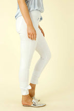 White Slim Ankle Tie Jean - SALE