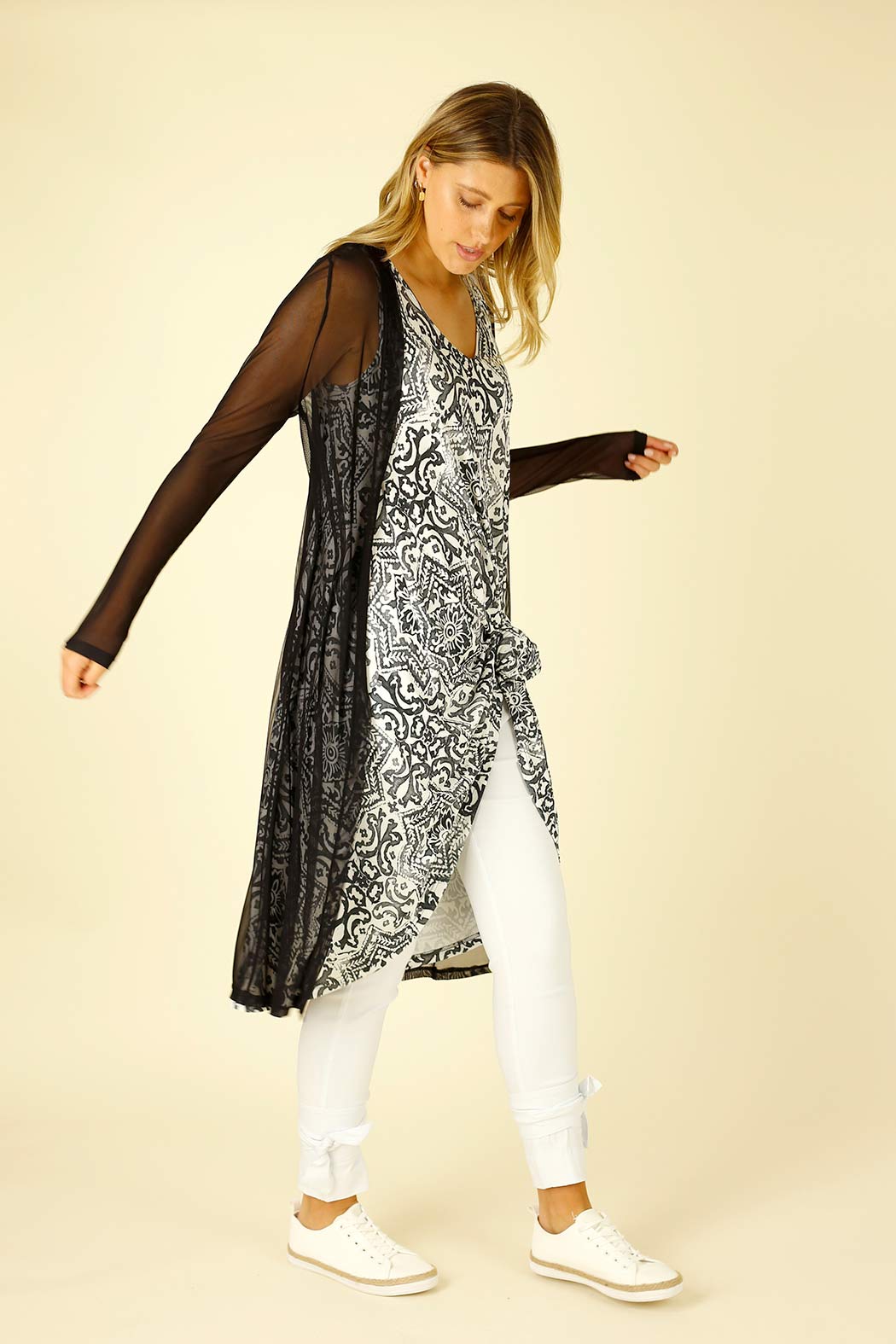 White Slim Ankle Tie Jean - SALE
