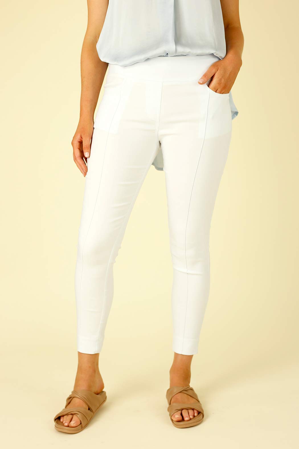White Slim Pintuck Jean - SALE