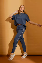 Navy Athleisure Pant