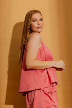 Coral Silky Bell Cami