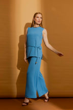 Blue Bubble Belted Tunic