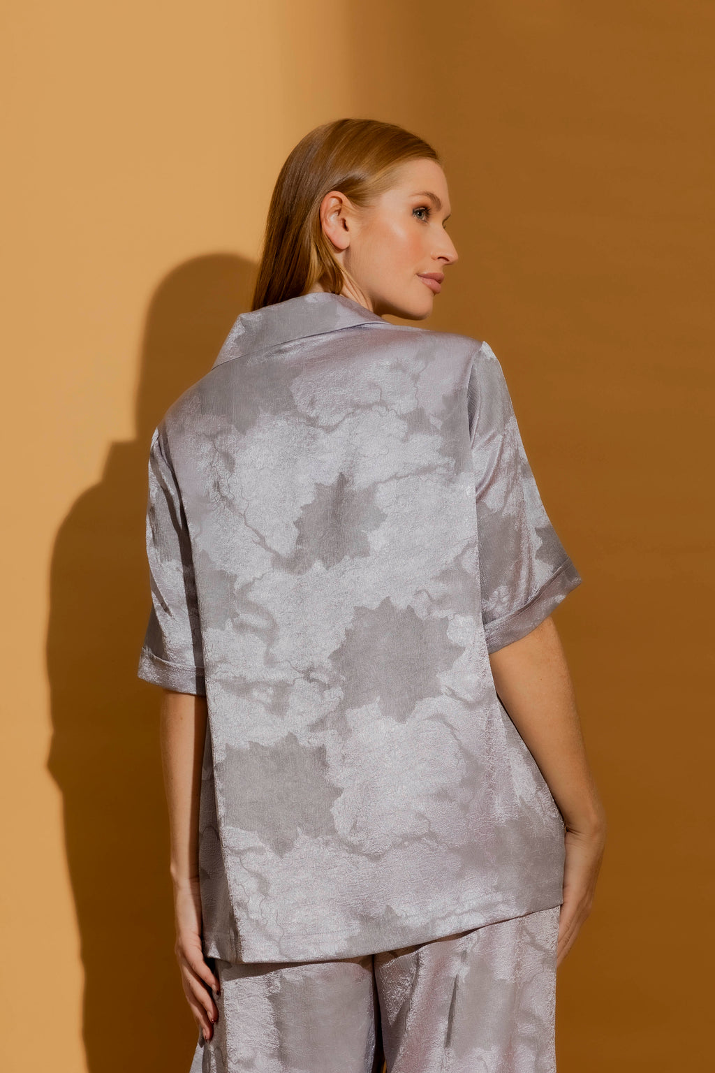 Silver Embossed Lounge Shirt