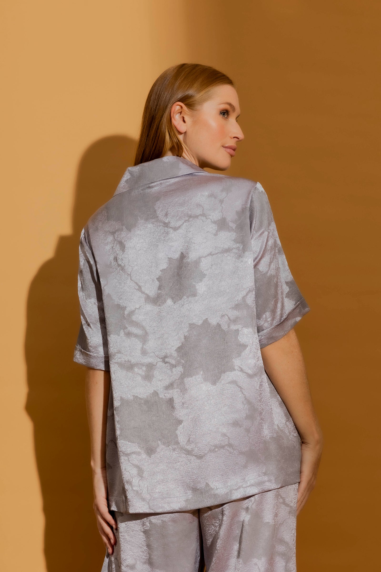 Silver Embossed Lounge Shirt