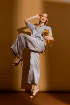 Silver Embossed Lounge Shirt