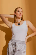 White Jersey Mid Length Cami