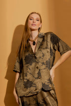 Gold Embossed Lounge Shirt