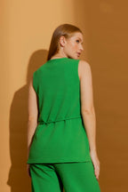 Green Bubble Belted Tunic