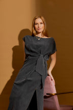 Washed Black Tencel Harlow Dress Washed Black