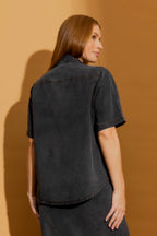 Washed Black Tencel Pocket Shirt Washed Black