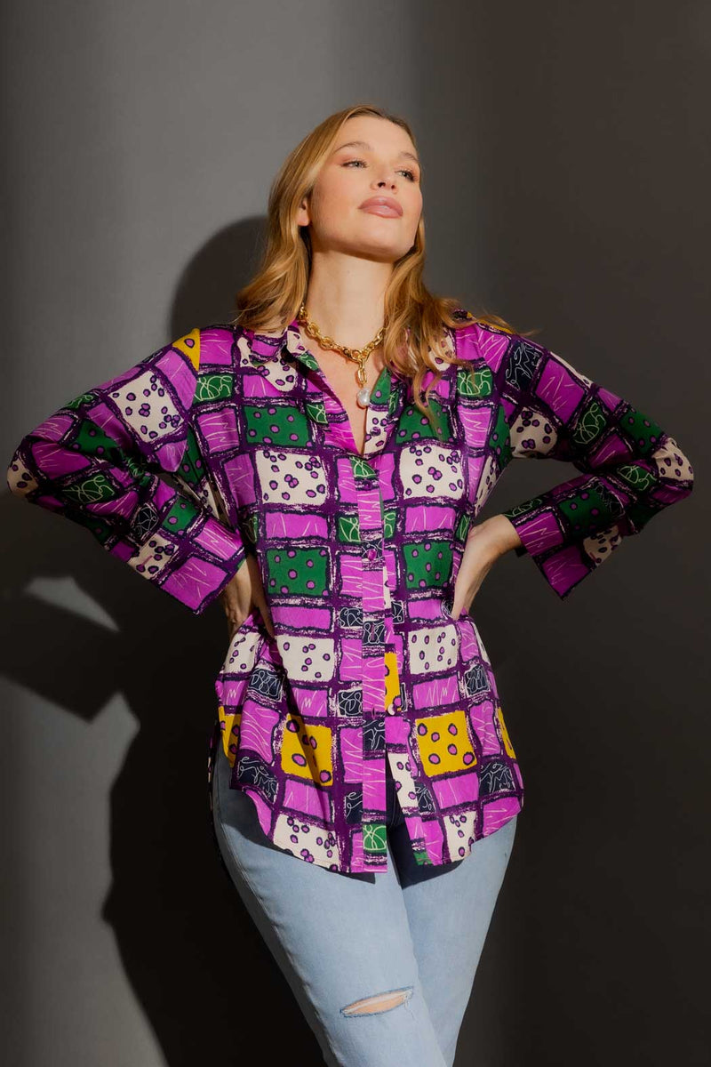 Purppe Silky Charlie Shirt Purple