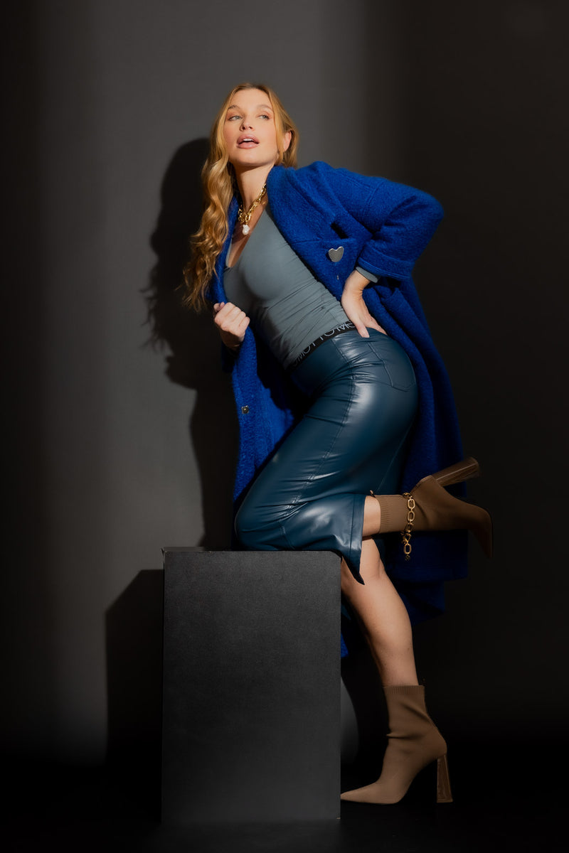 Slate Croc Coated Miracle Skirt