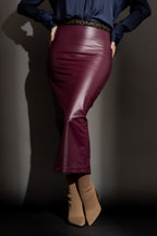 Burgundy Croc Coated Miracle Skirt