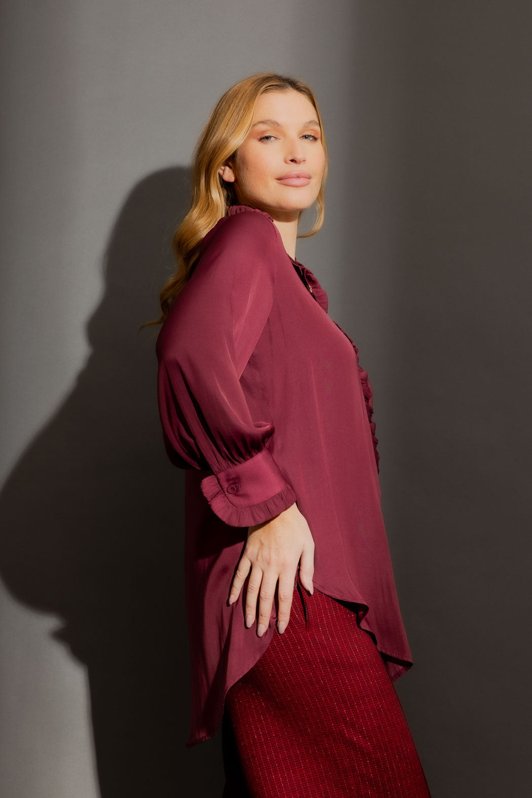 Wine Silky Roma Shirt