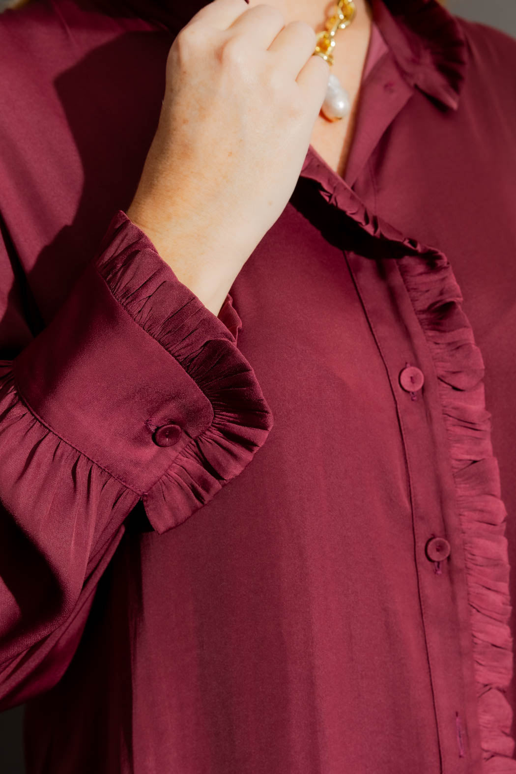 Wine Silky Roma Shirt