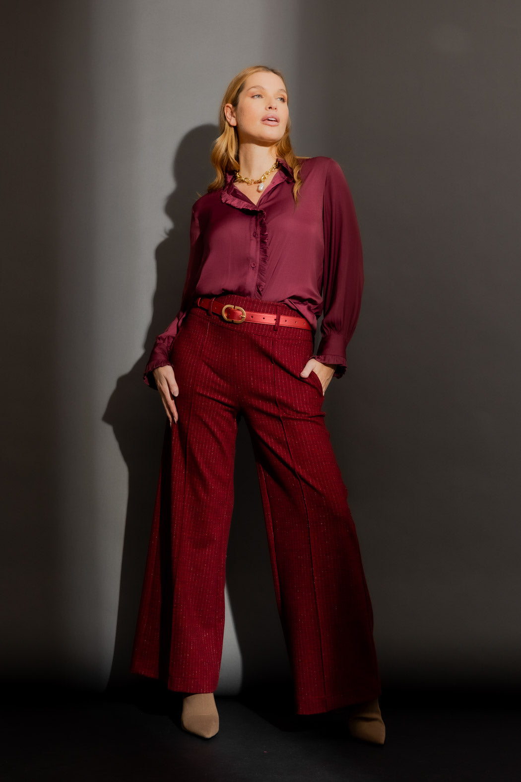 Wine Silky Roma Shirt