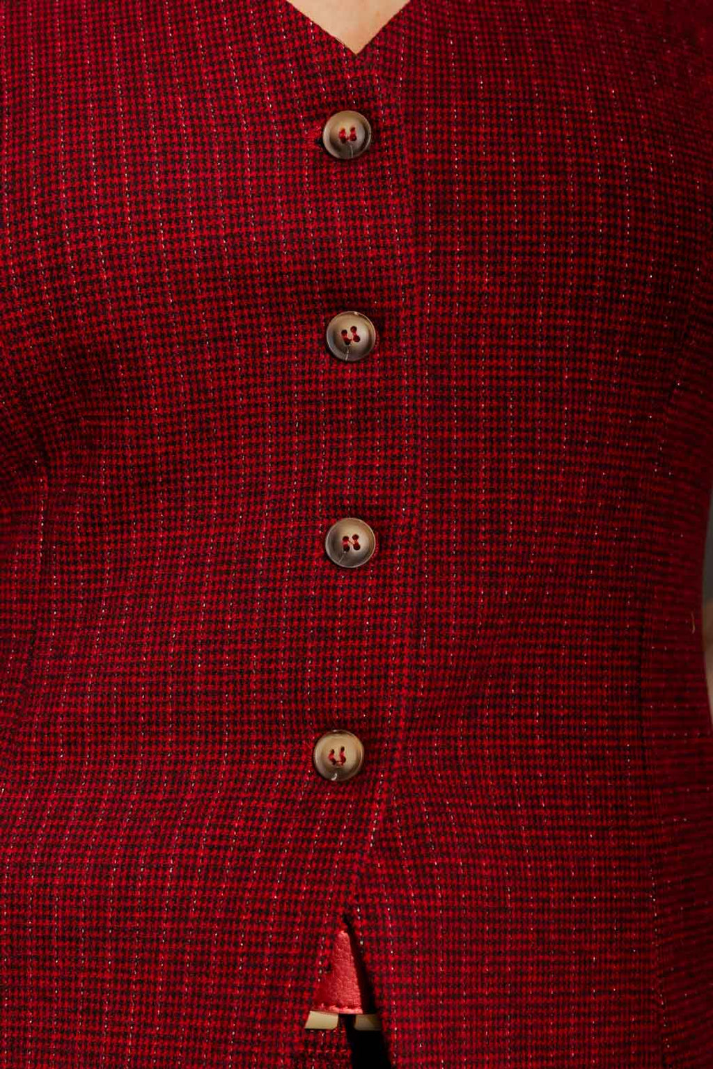 Red Check Vest Red Check