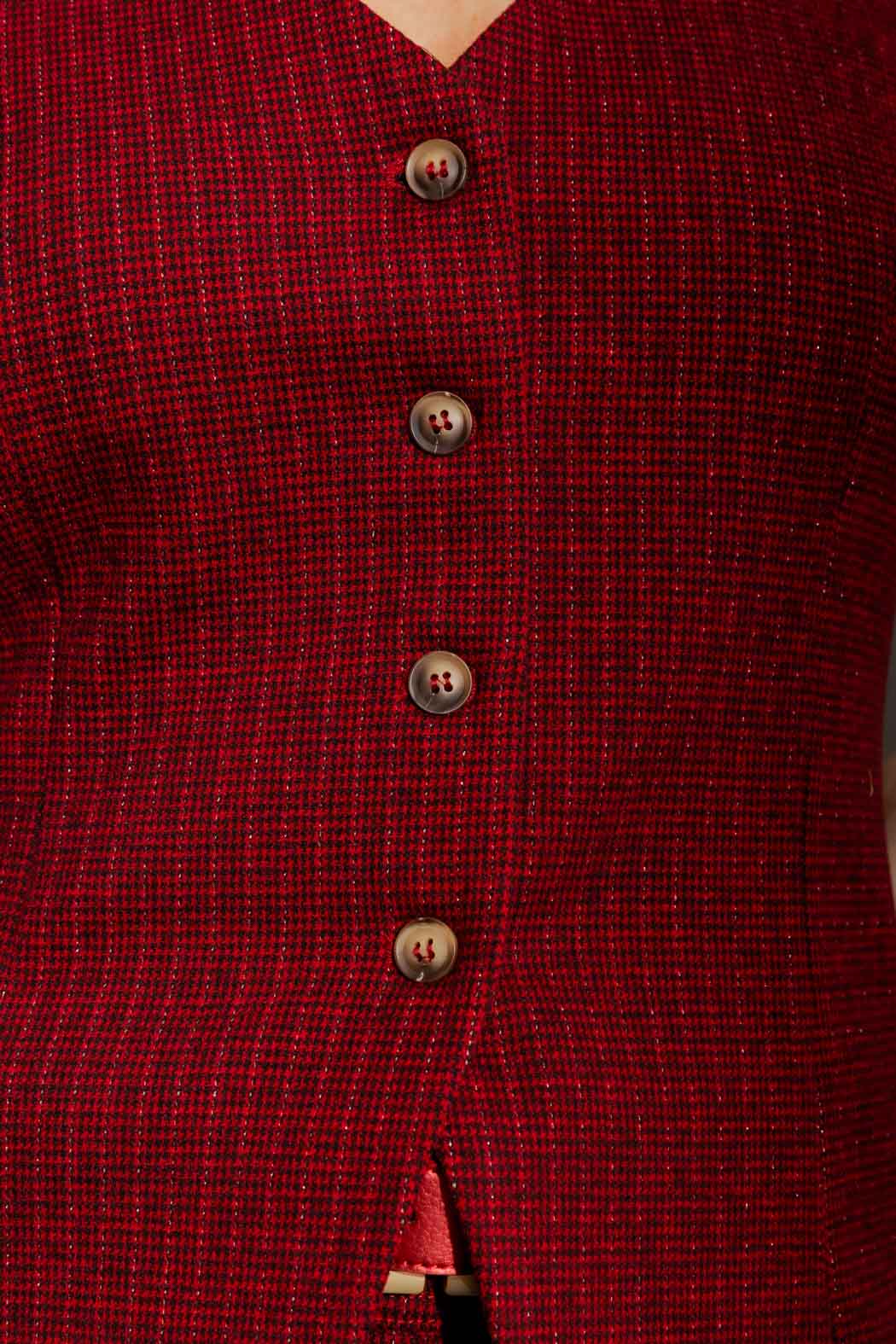 Red Check Vest Red Check
