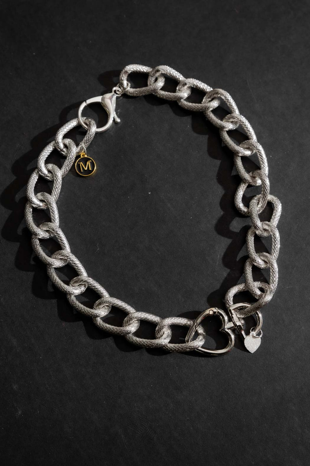 Silver Heart Clasp Necklace Silver O/S