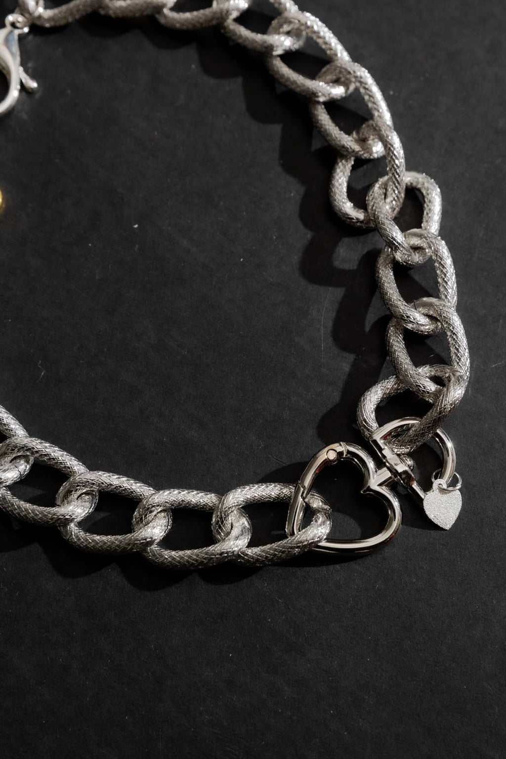 Silver Heart Clasp Necklace Silver O/S