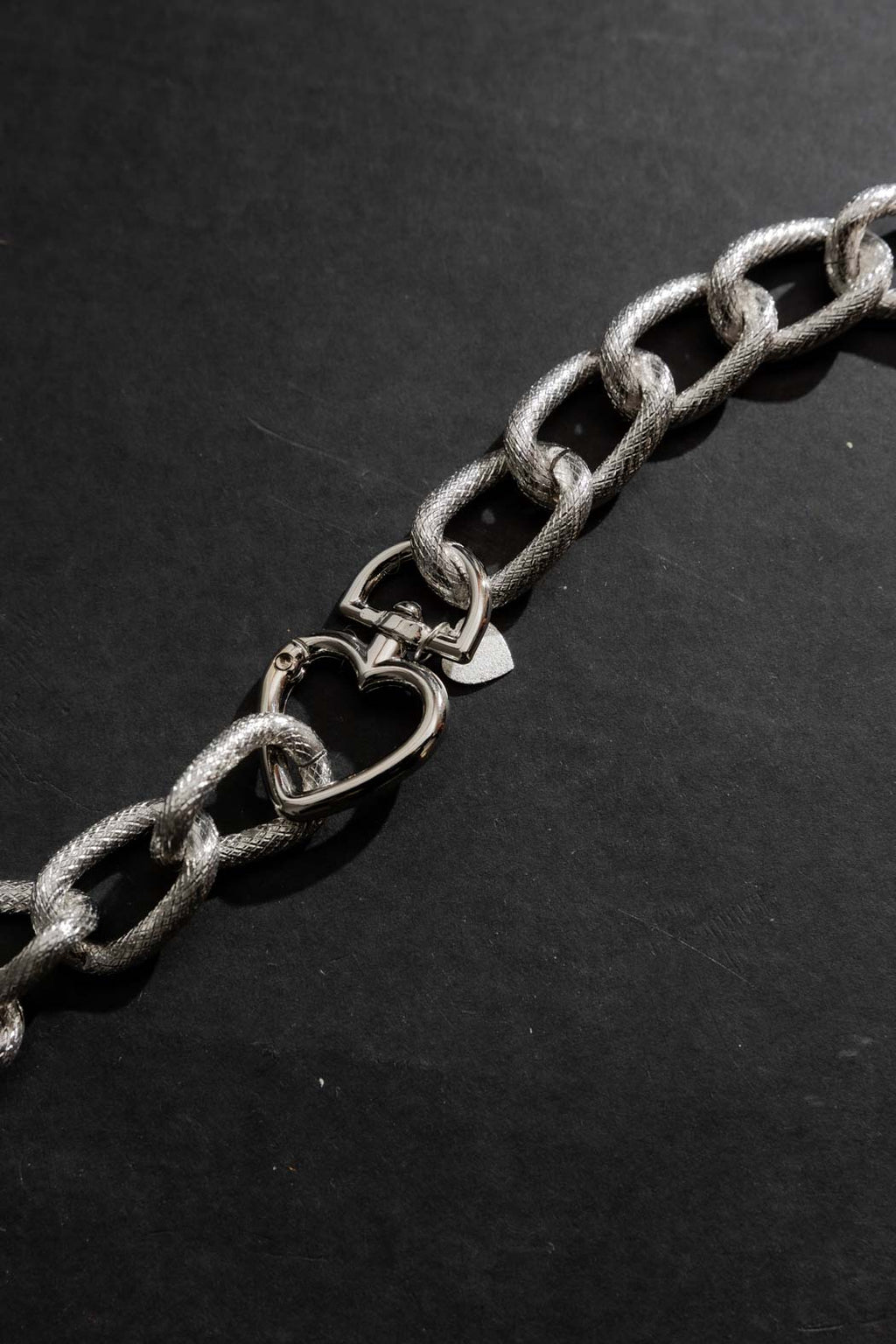 Silver Heart Clasp Necklace Silver O/S