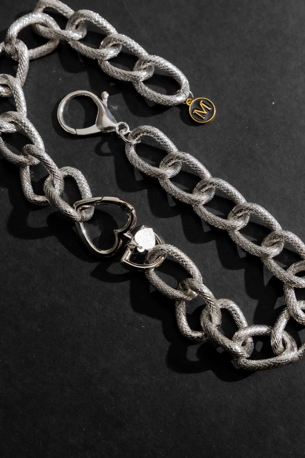 Silver Heart Clasp Necklace Silver O/S