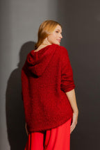 Burgundy Fluffy Hood Cardi