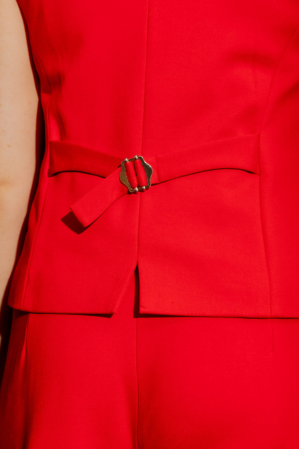 Red Ponte Tailored Vest