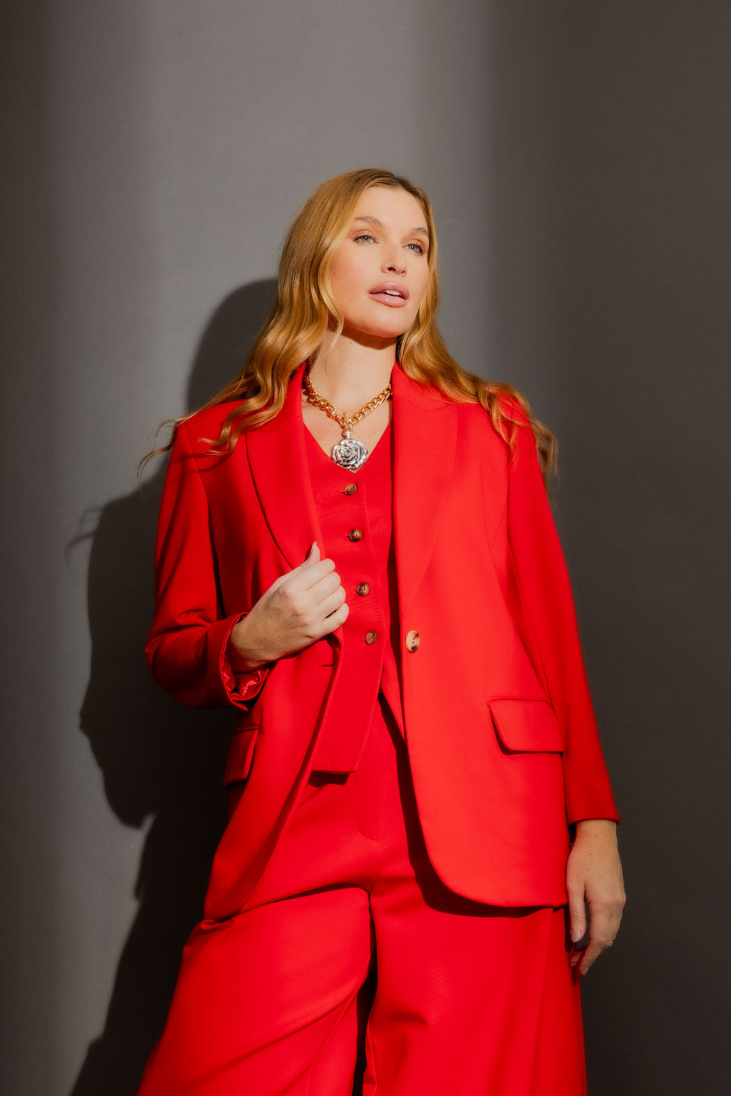 Red Ponte Oversized Blazer